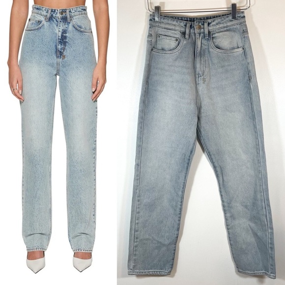 Ksubi 098 Light Washed Out Slim Straight Leg High Rise Jeans size 25 - Picture 1 of 14